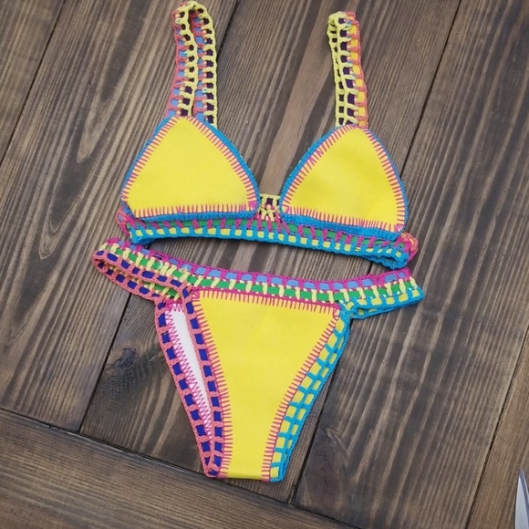 Other - Bright Crochet Neoprene/Elastic Bikini